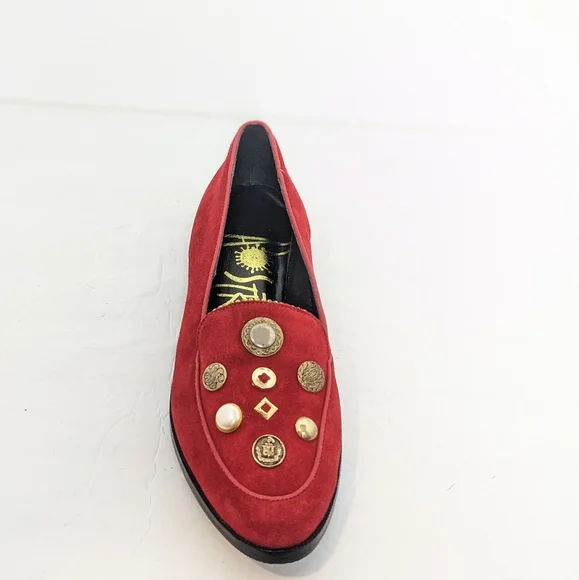 Vintage 80-90s red suede flats - Picture 3 of 16